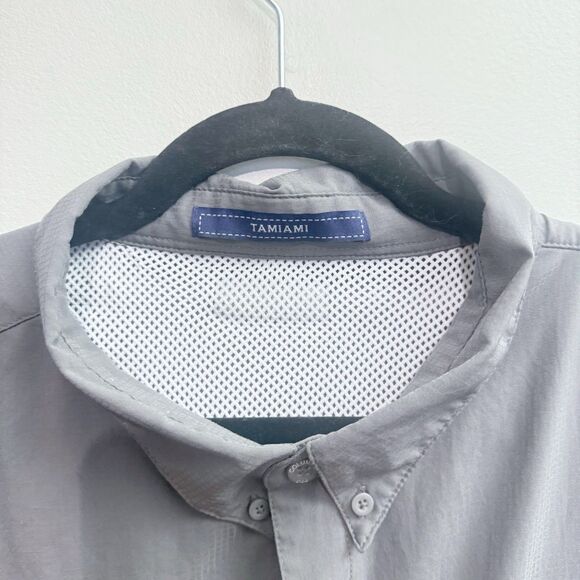 Columbia Shirt Mens 3X Tamiami PFG Vented Fishing Omni Shade Button Gray - Picture 3 of 7